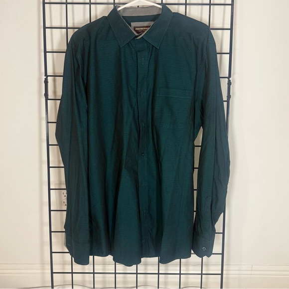 Johnston & Murphy Men's Dark Teal Green Button Down L/S Dress Shirt XL NWOT - Picture 4 of 5